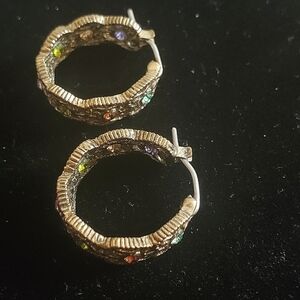 Gold Tone Circled Earrings. 🌴